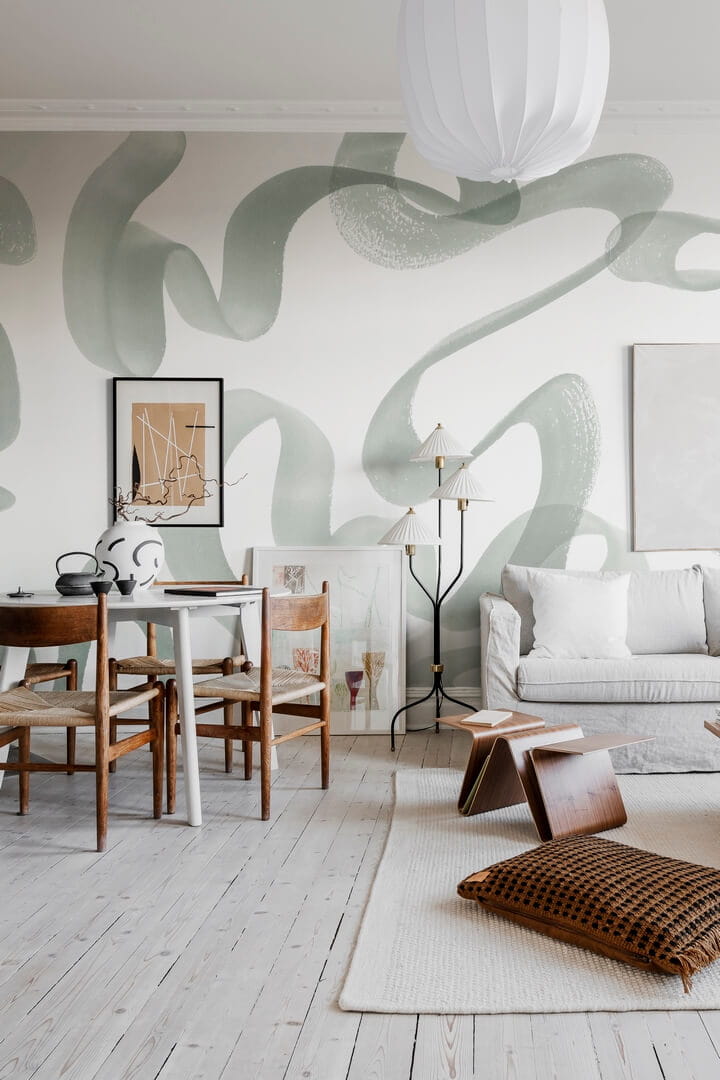 Fototapeta abstrakcja Rebel Walls R18351 Waves Green Simplicity