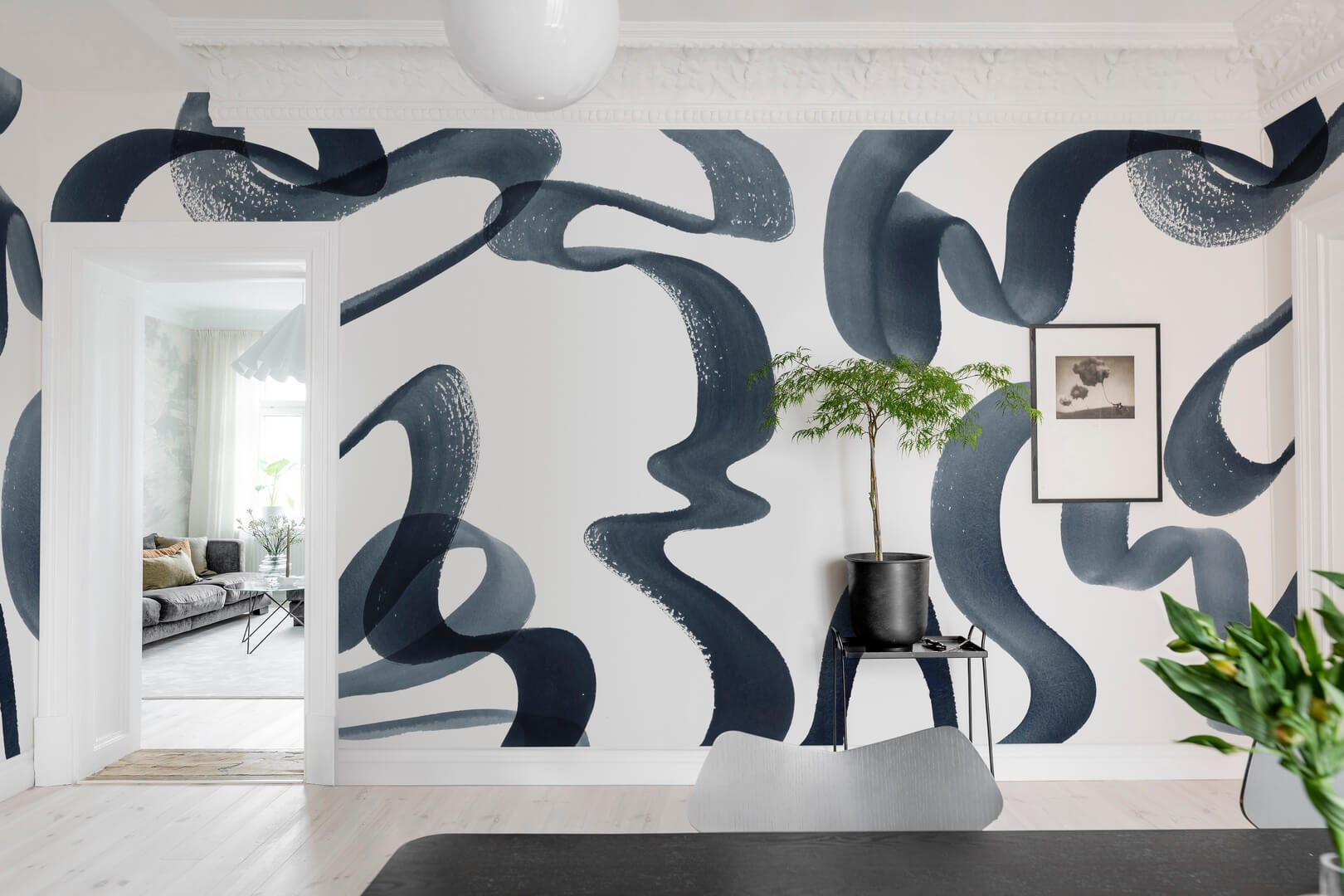 Fototapeta abstrakcja Rebel Walls R18352 Waves Ink Simplicity