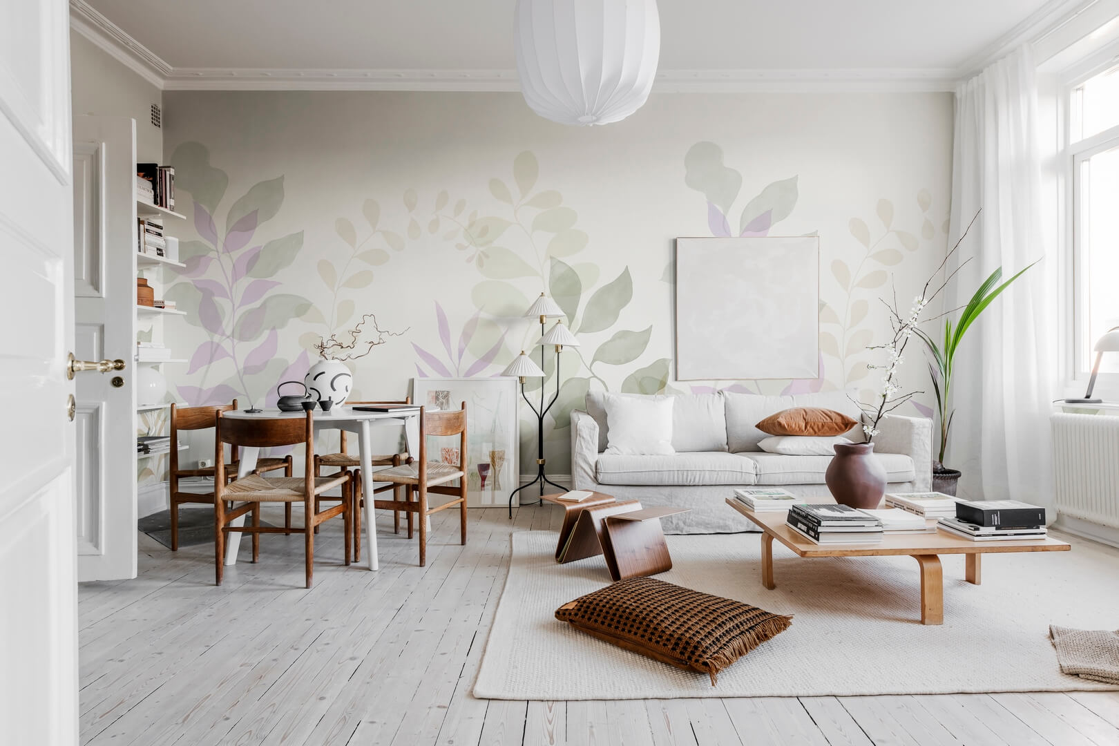 Fototapeta liście Rebel Walls R18381 Grow Lilac Simplicity