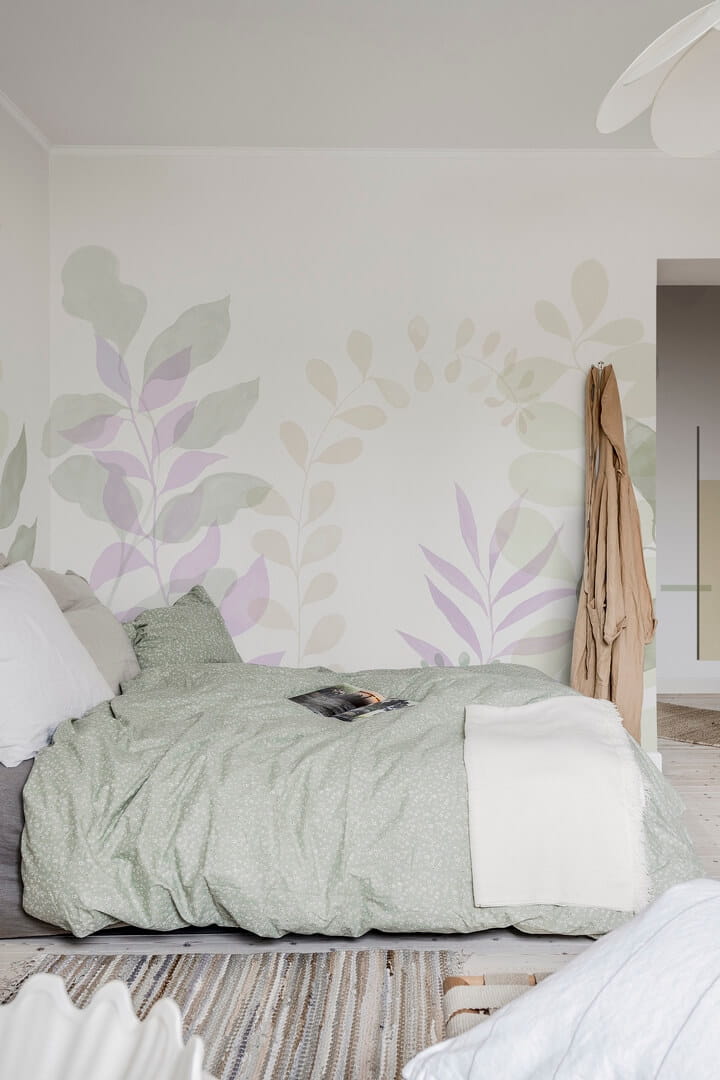 Fototapeta liście Rebel Walls R18381 Grow Lilac Simplicity