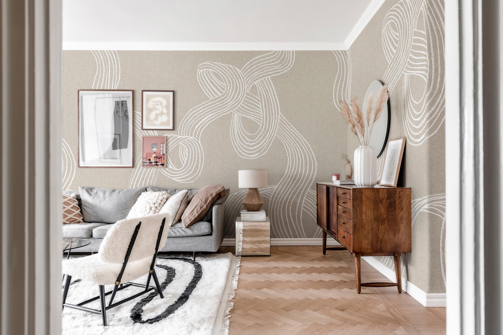 Fototapeta linie Rebel Walls R18421 Stripes Sand Simplicity