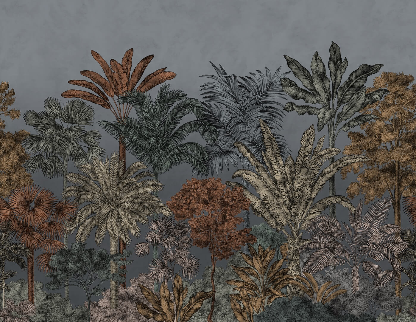 Fototapeta dżungla Rebel Walls R17592 Tropical Bellewood Night Scenery