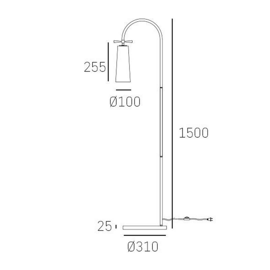 Elegancka lampa stojąca Bow F01152BR Cosmo Light