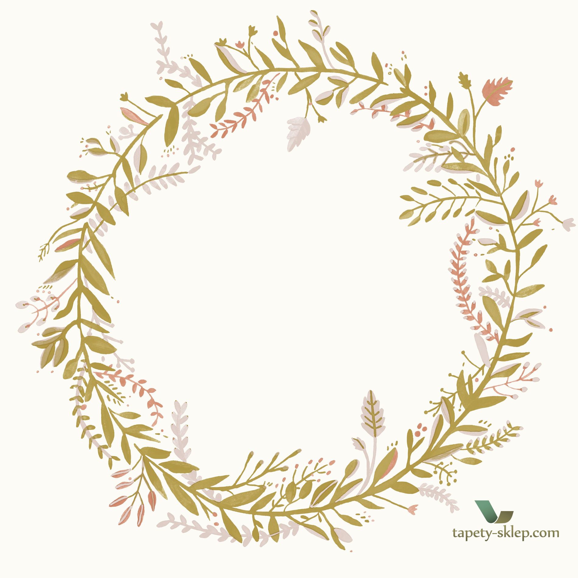 Tapeta roślinna wianek Caselio GNL101684026 Harmony Green Life