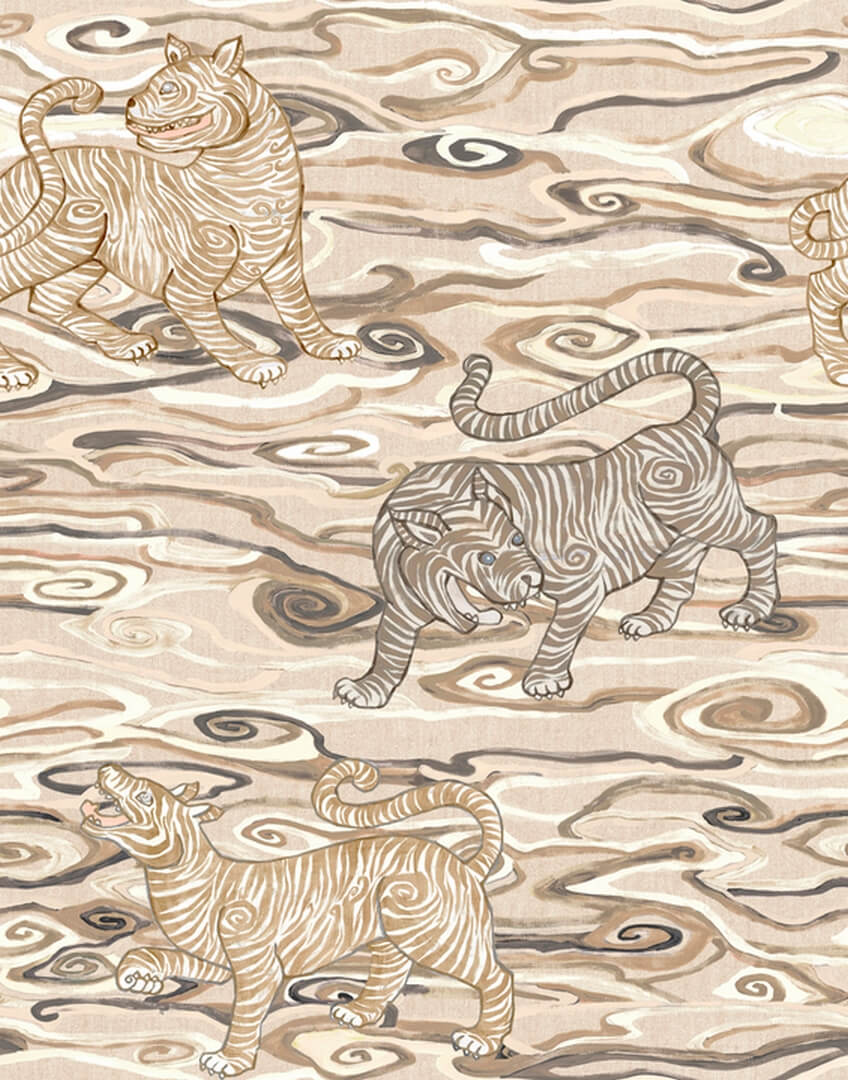 Tapeta tekstylna tygrysy Arte Tigris 49571 Gitane