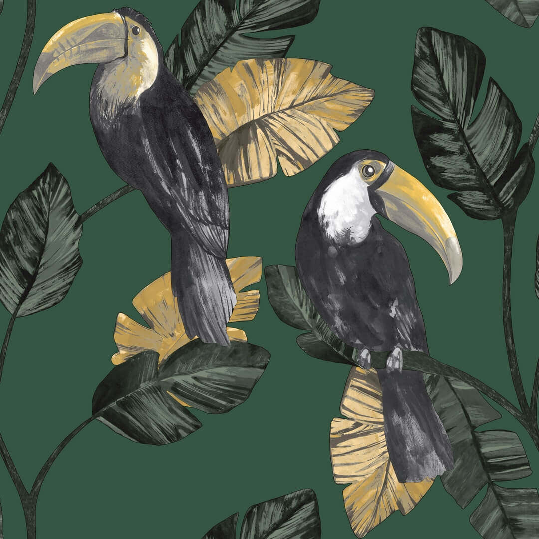 Tapeta tukany i liście Holden 91340 Tiki Amazonia