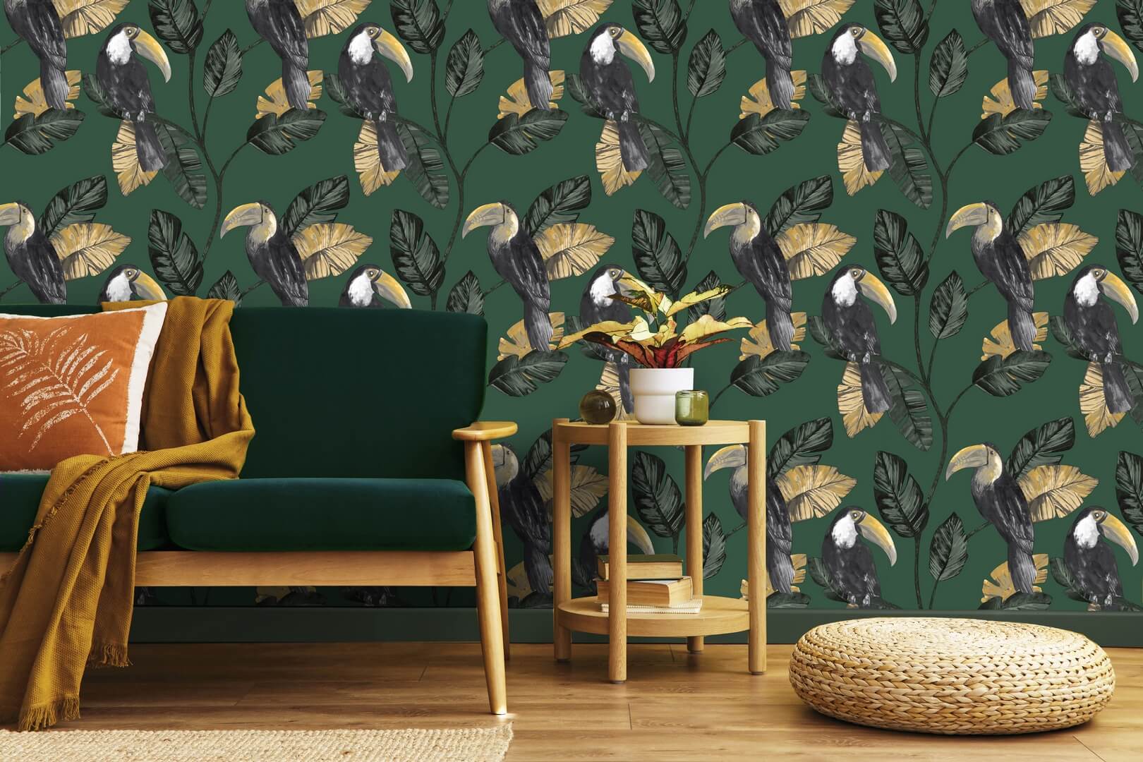 Tapeta tukany i liście Holden 91340 Tiki Amazonia