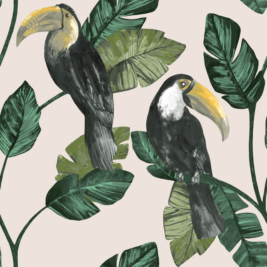 Tapeta tukany i liście Holden 91341 Tiki Amazonia