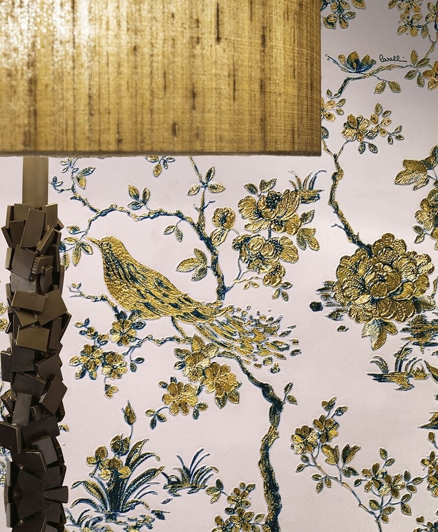 Tapeta roślinne pnącza na złotej folii Roberto Cavalli RC19041 Home NO. 8 - szer. 106cm