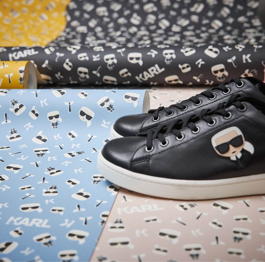 Tapeta Ikonik szara 37843-2 Karl Lagerfeld