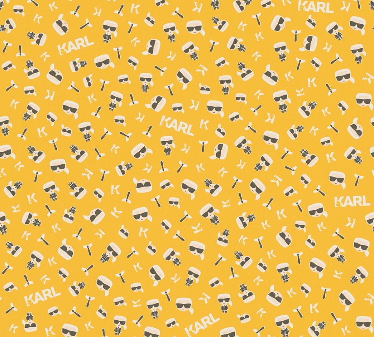 Tapeta Ikonik żółta 37843-4 Karl Lagerfeld