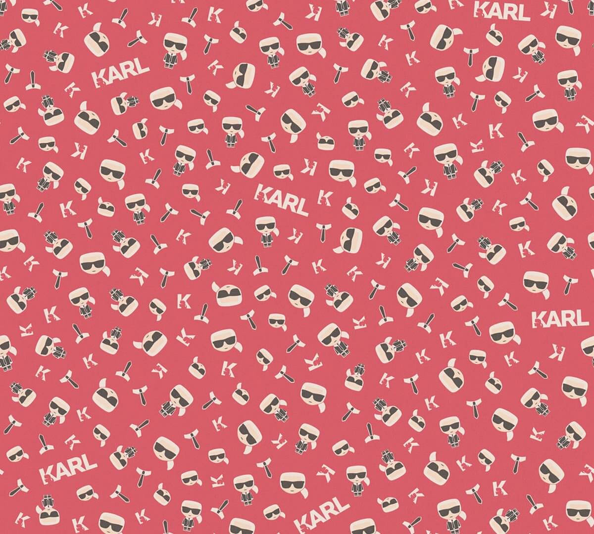 Tapeta Ikonik czerwona 37843-5 Karl Lagerfeld
