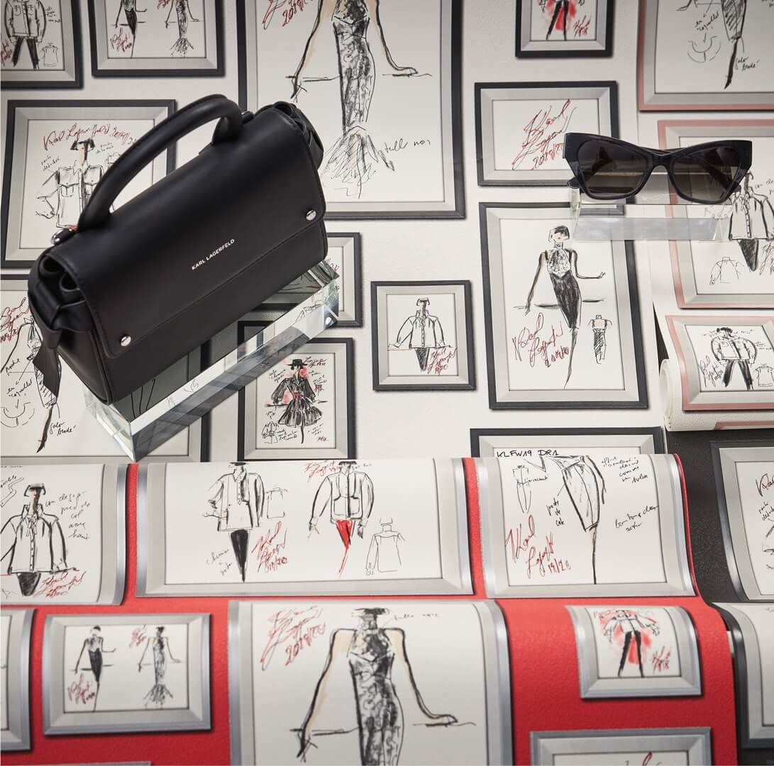 Tapeta szkice i projekty w ramkach 37846-2 Karl Lagerfeld