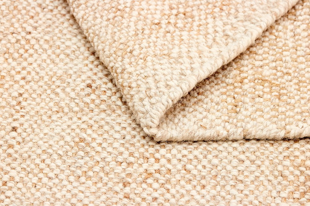Dywan z frędzlami beżowy Nordic Nature Beige - wełna z jutą