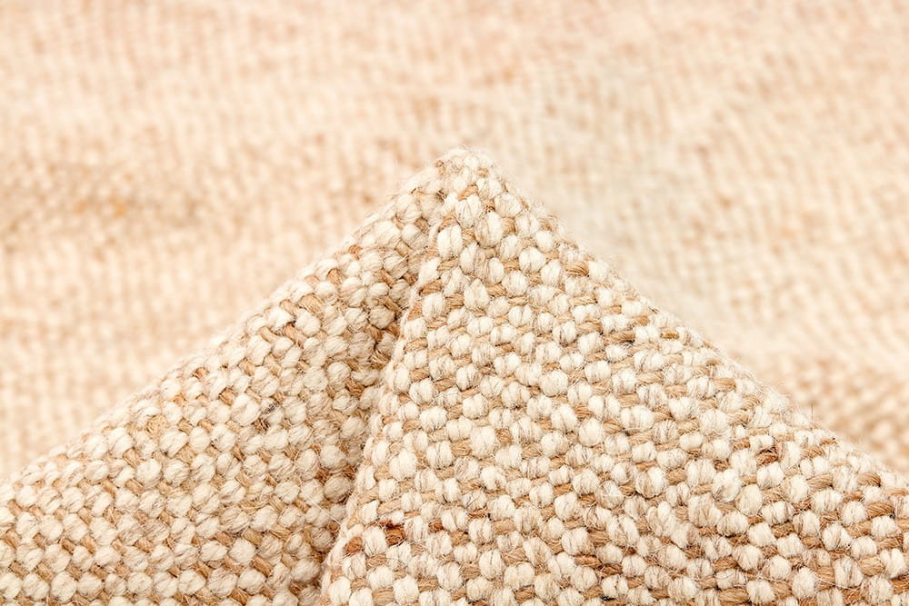 Dywan z frędzlami beżowy Nordic Nature Beige - wełna z jutą