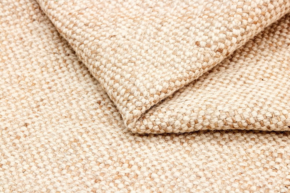 Dywan z frędzlami beżowy Nordic Nature Beige - wełna z jutą