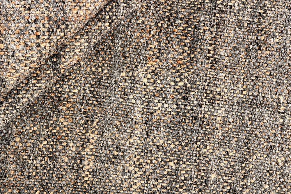 Dywan z frędzlami szary Nordic Nature Dark Grey - wełna z jutą