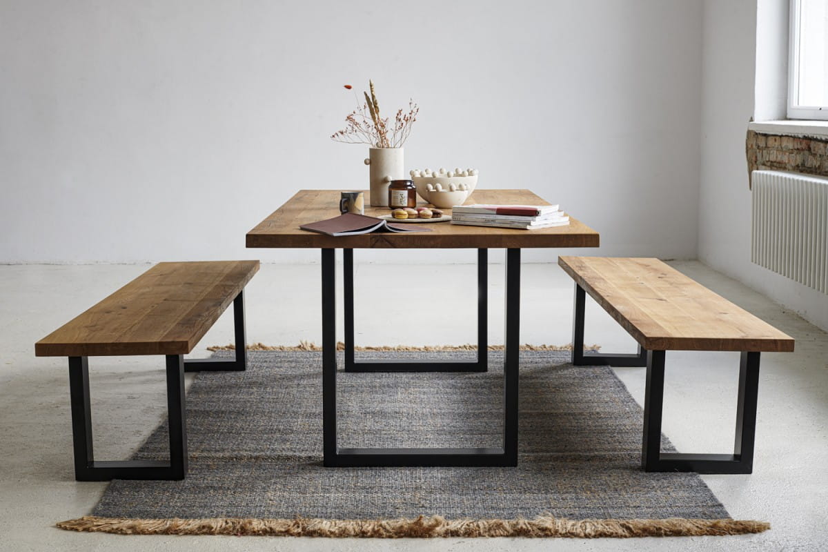 Dywan z frędzlami szary Nordic Nature Dark Grey - wełna z jutą