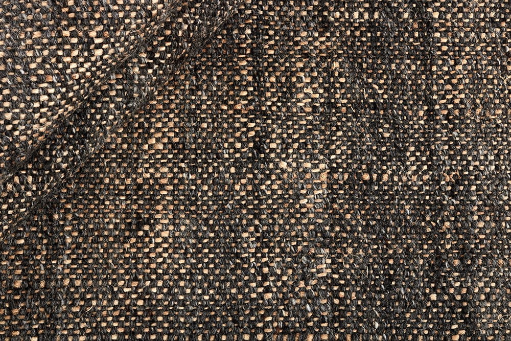 Dywan z frędzlami czarny Nordic Nature Black - wełna z jutą