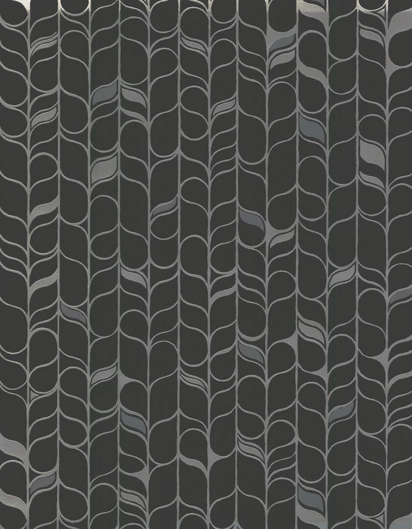 Tapeta metalizowana czarno-srebrna York Wallcoverings OS4205 Perfect Petals Candice Olson Modern Nature 2