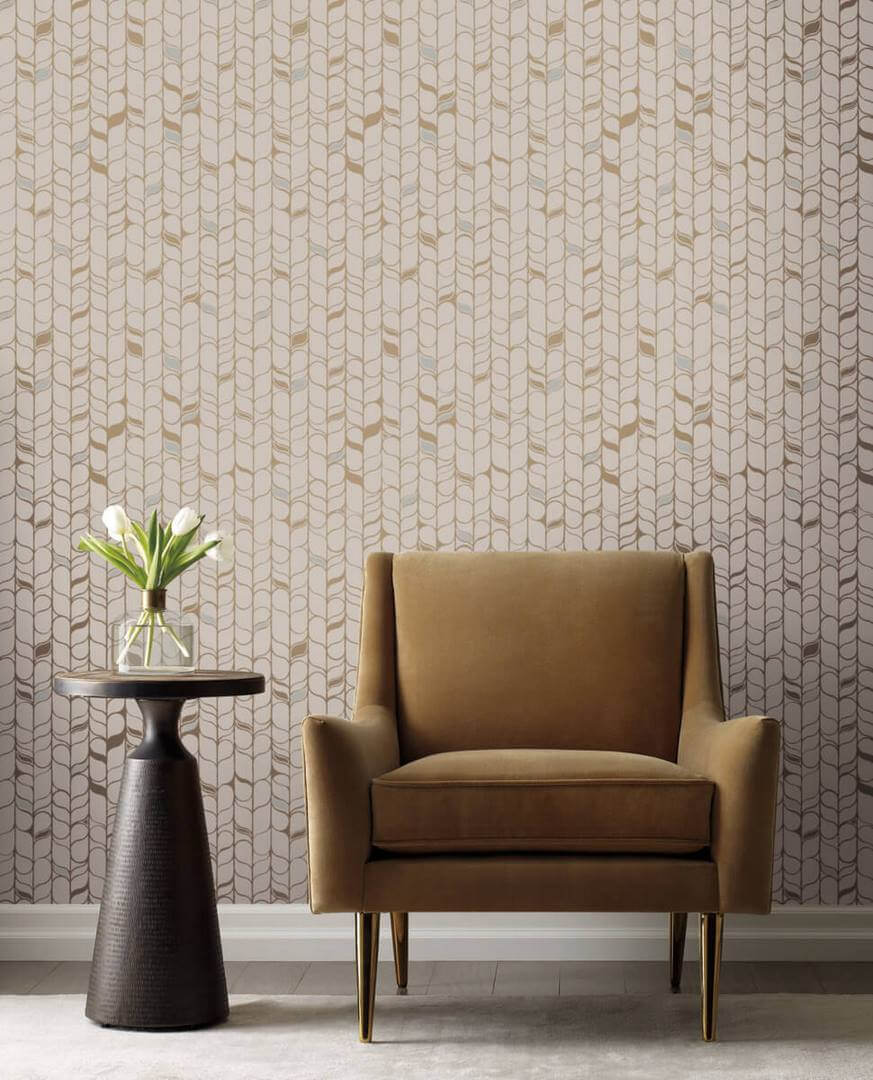 Tapeta metalizowana beżowo złota York Wallcoverings OS4206 Perfect Petals Candice Olson Modern Nature 2