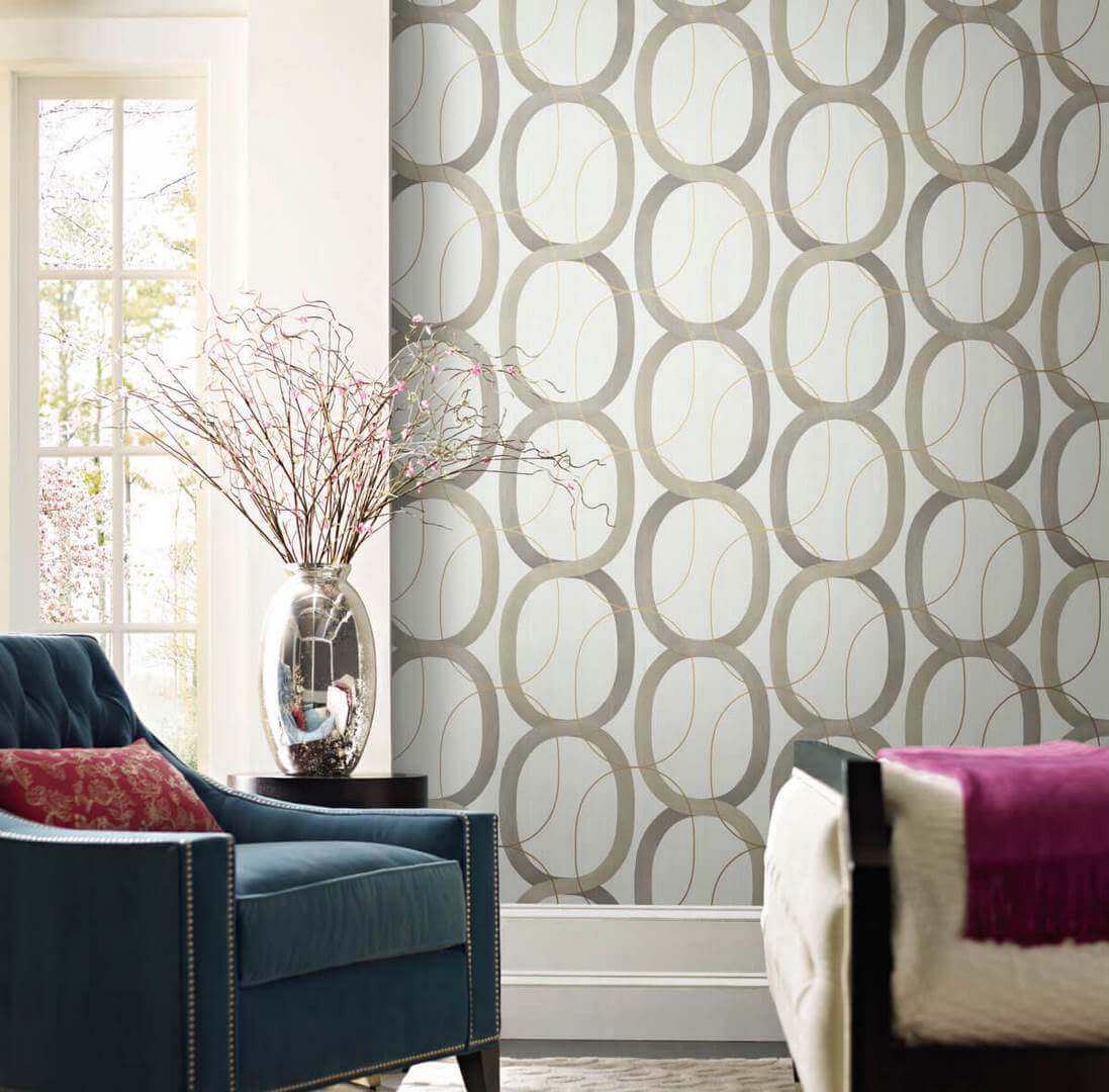 Tapeta geometryczna York Wallcoverings OS4211 Interlock Candice Olson Modern Nature 2