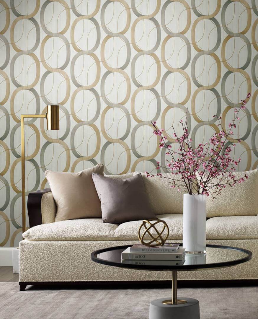 Tapeta geometryczna York Wallcoverings OS4212 Interlock Candice Olson Modern Nature 2