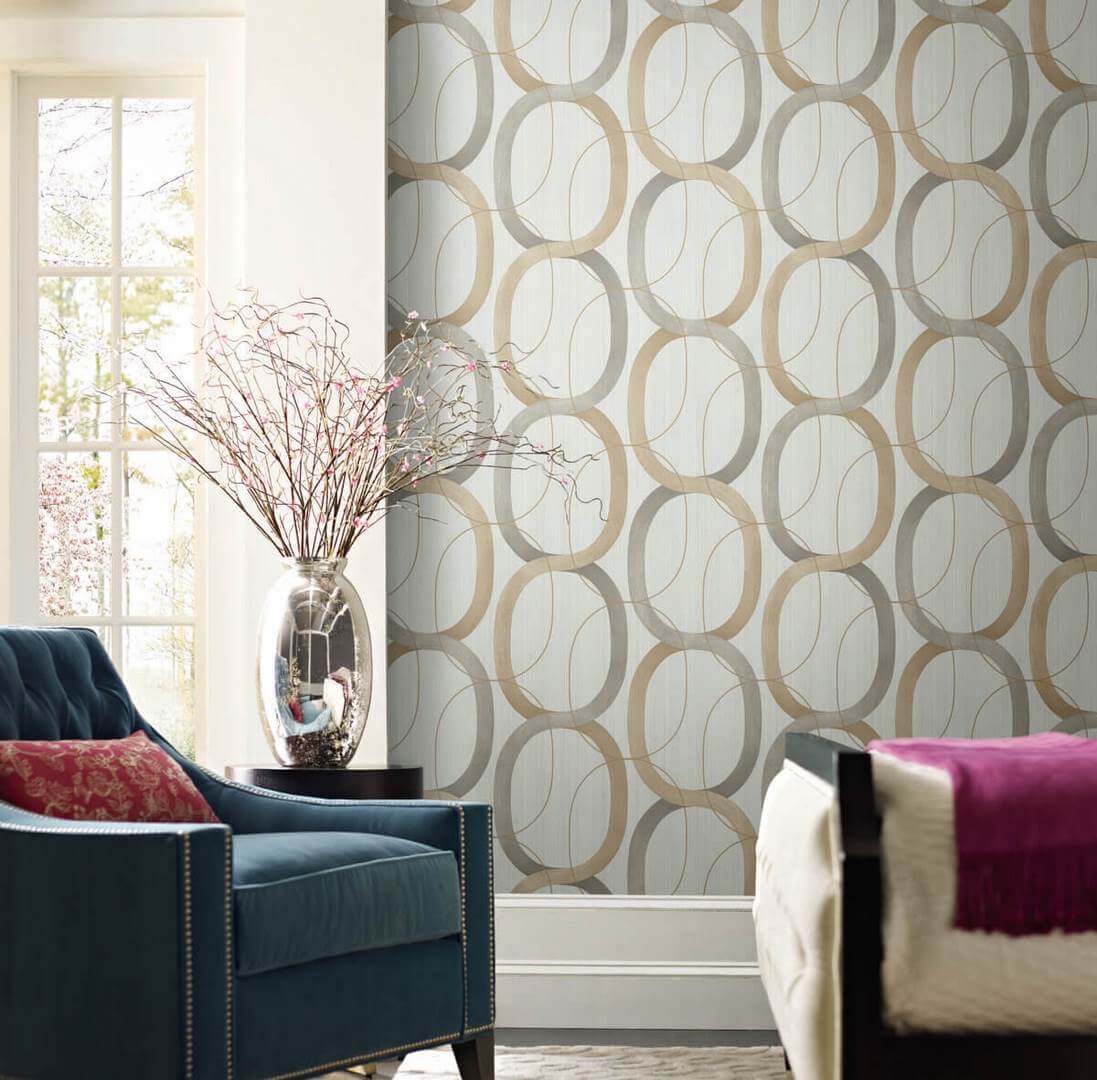 Tapeta geometryczna York Wallcoverings OS4212 Interlock Candice Olson Modern Nature 2