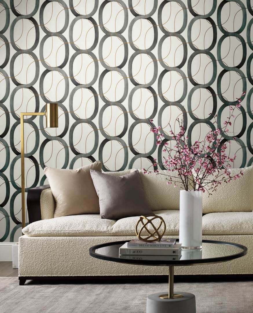 Tapeta geometryczna York Wallcoverings OS4213 Interlock Candice Olson Modern Nature 2
