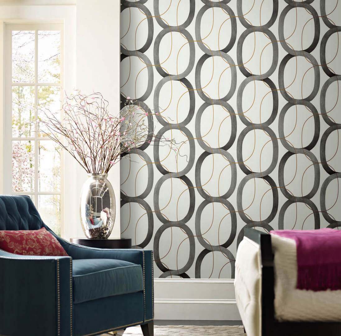 Tapeta geometryczna York Wallcoverings OS4213 Interlock Candice Olson Modern Nature 2