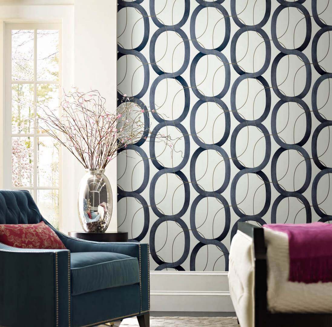 Tapeta geometryczna York Wallcoverings OS4215 Interlock Candice Olson Modern Nature 2