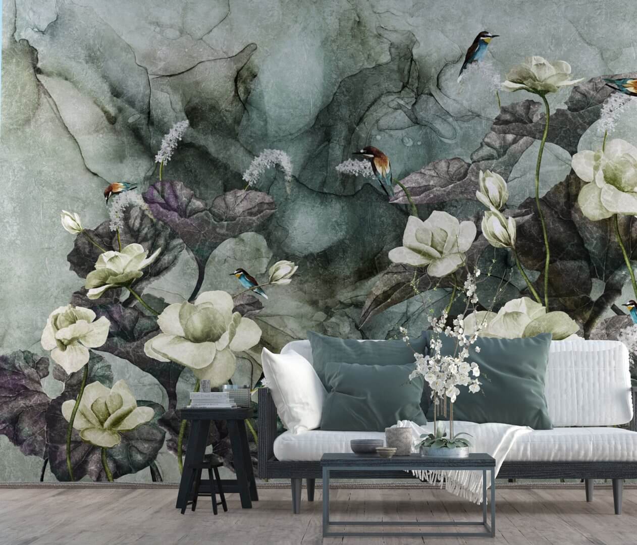 Fototapeta kwiaty i ptaki Wallcraft Nimfea 355322101
