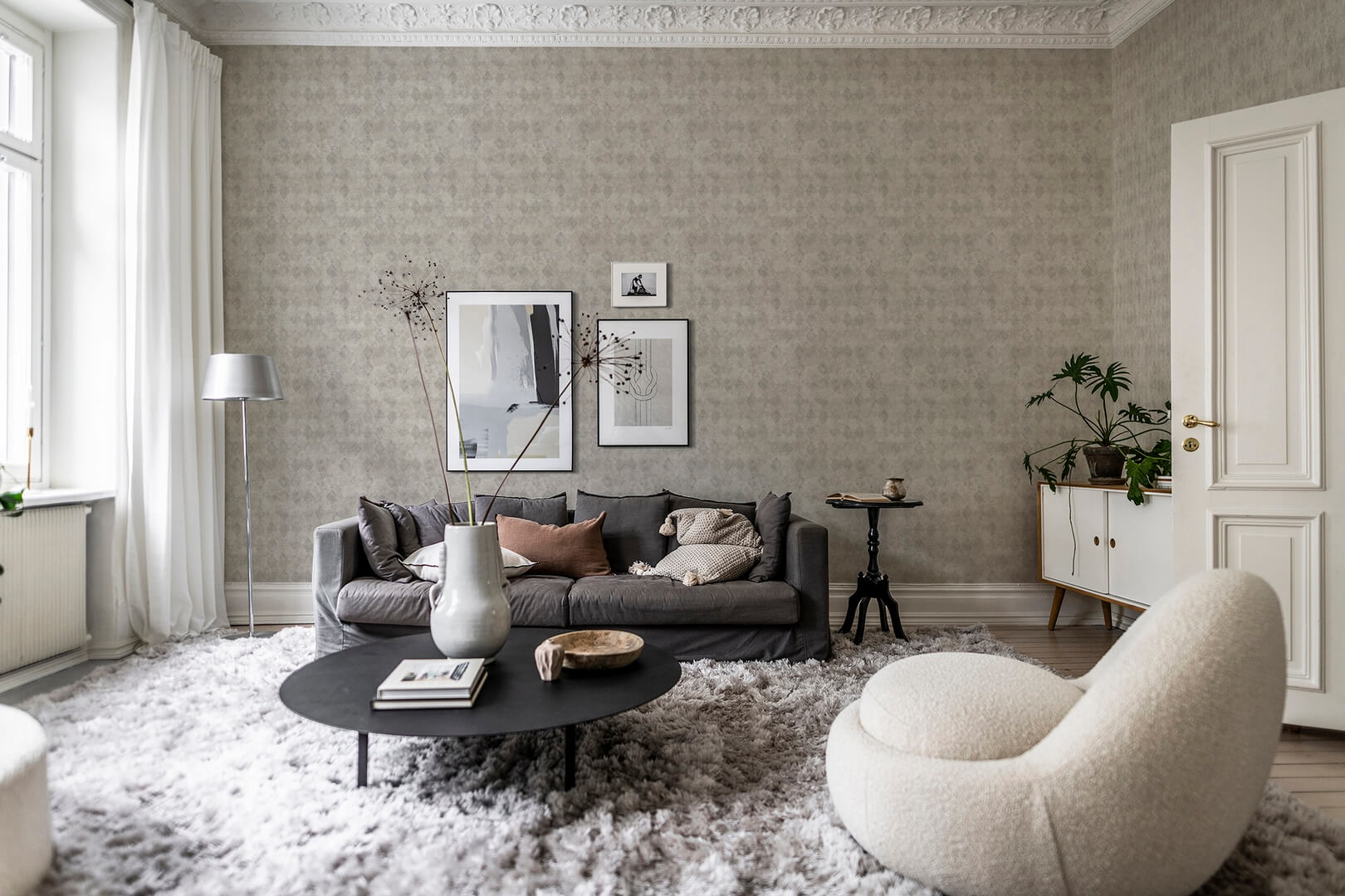 Tapeta romby Rebel Walls R18520 Small Painted Diamonds Champagne Pops