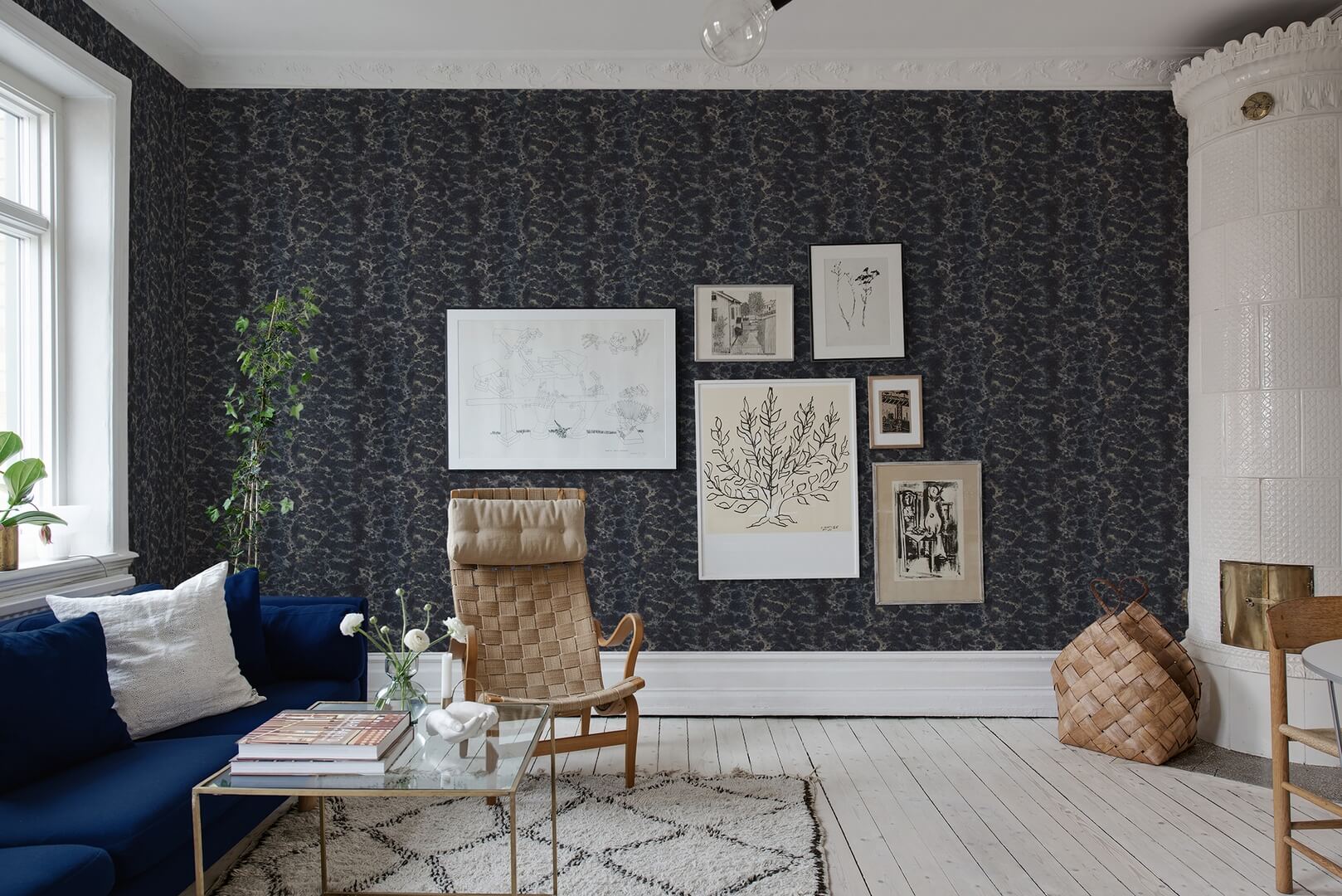 Tapeta marmur Rebel Walls R18523 Flow Mini Deep Blue Pops