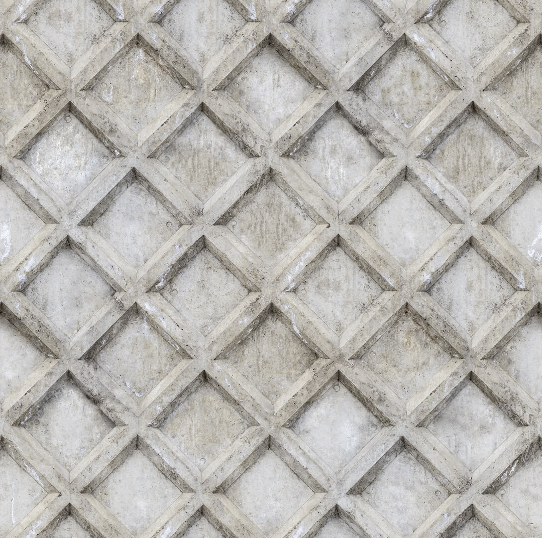 Tapeta beton romby Rebel Walls R18525 Small Concrete Trellis Harsh Grey Pops