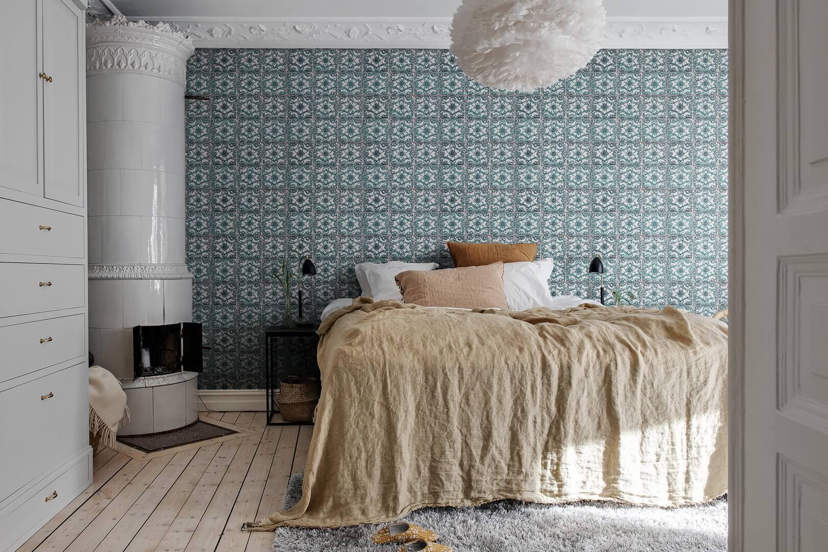 Tapeta jak płytki Rebel Walls R18549 Artisan Tiles Brazilian Green Pops