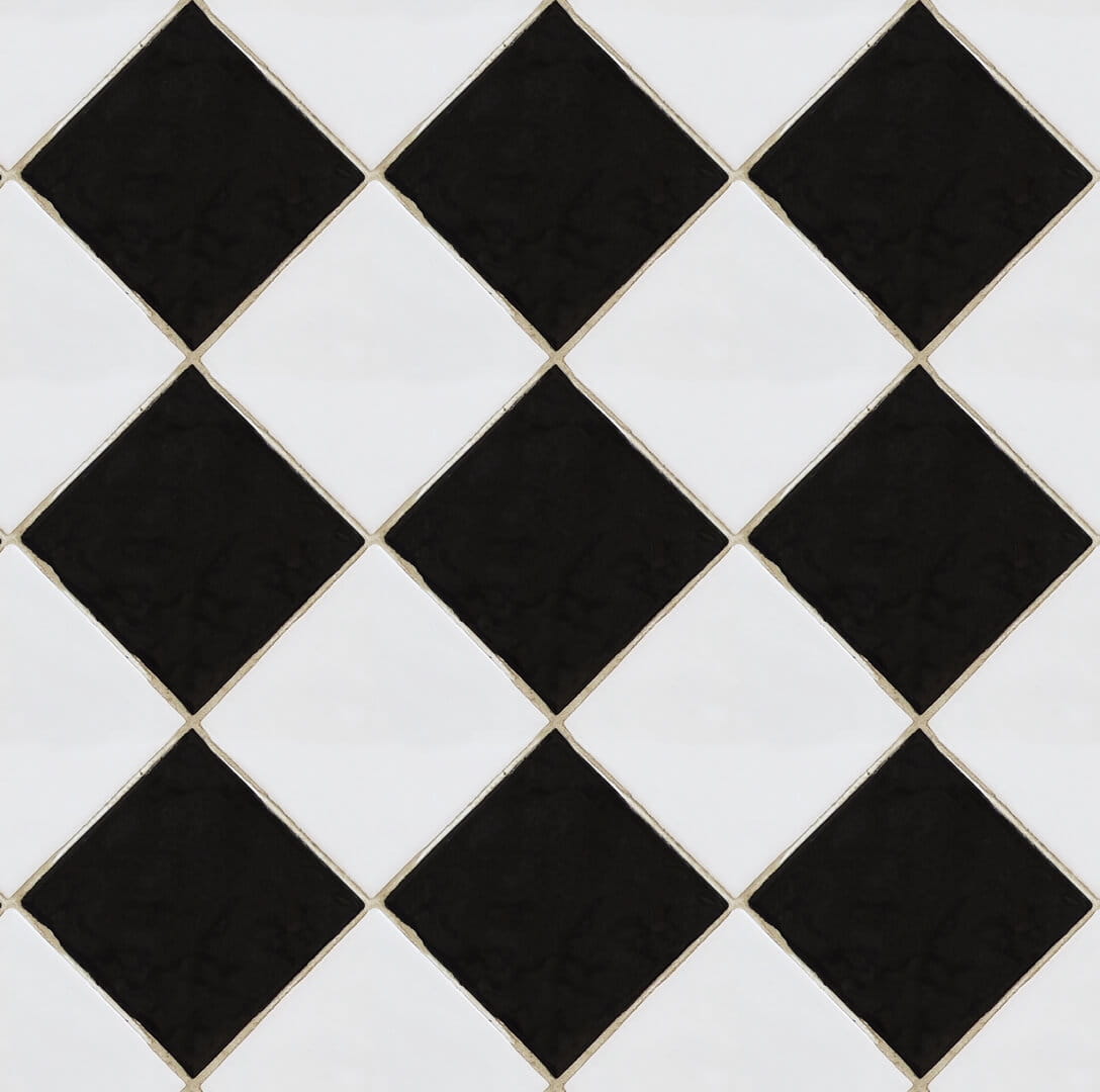 Tapeta płytki romby Rebel Walls R18551 Checkered Tiles Black & white Pops