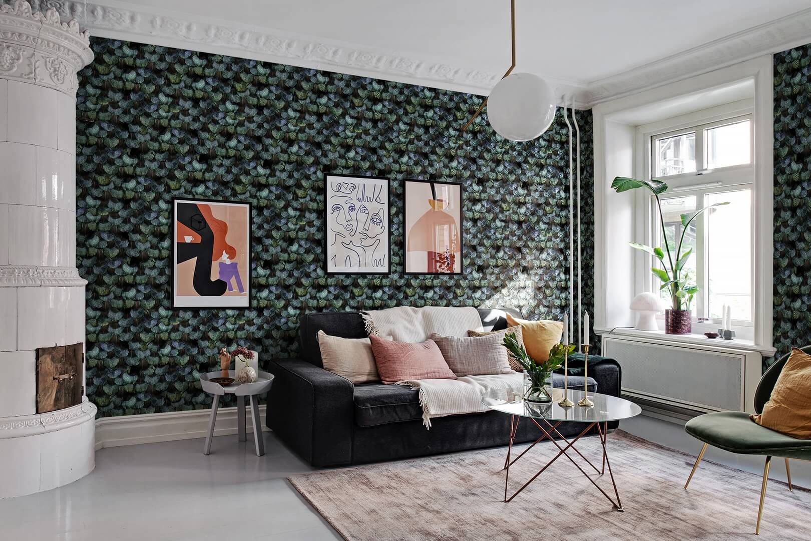 Tapeta pióra Rebel Walls R18553 Petite Peacock Plumage Opal Pops