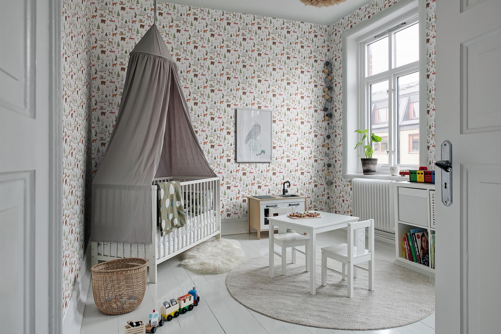 Tapeta leśne zwierzęta Rebel Walls R18556 Camping Trip Mini Nature Pops