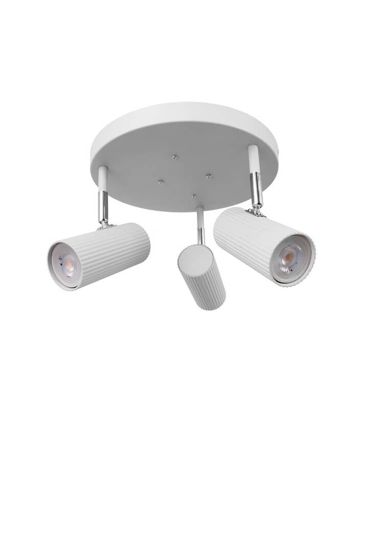 Lampa sufitowa ryflowane tuby Hubble 3 White 463308 Globen