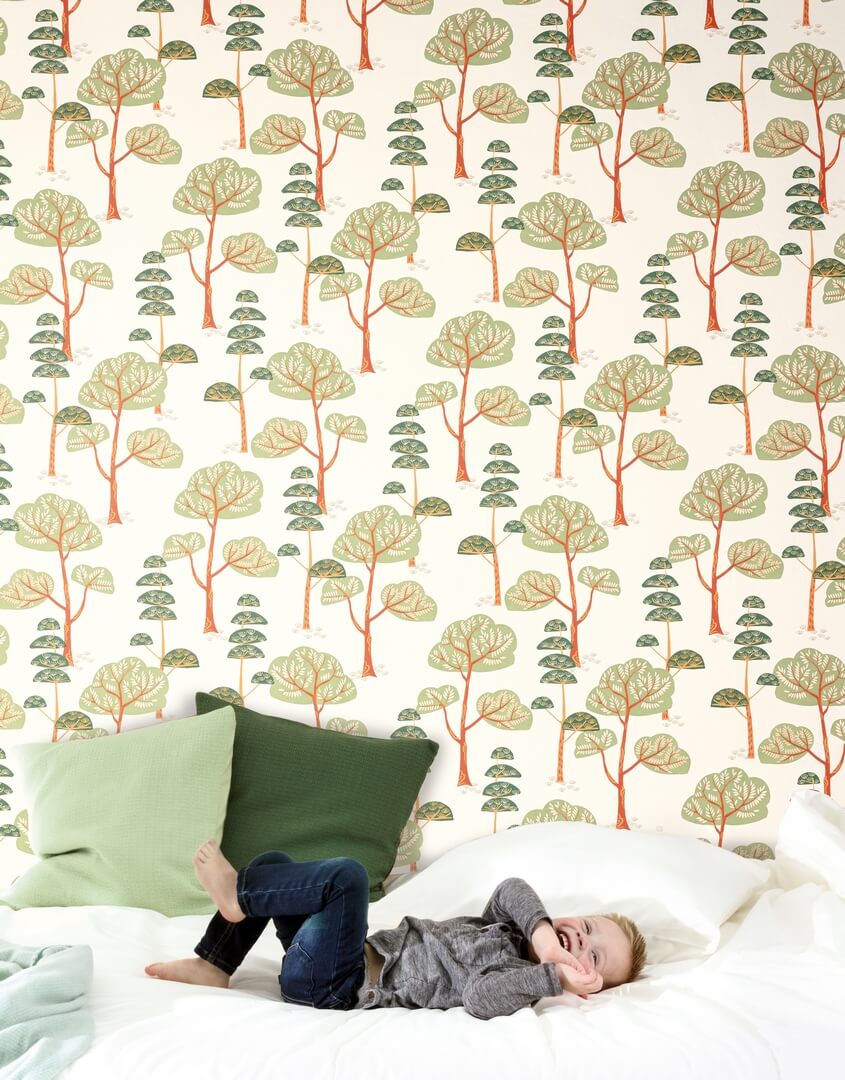 Tapeta drzewa Khroma HAP105 TREES TEAL Be Happy