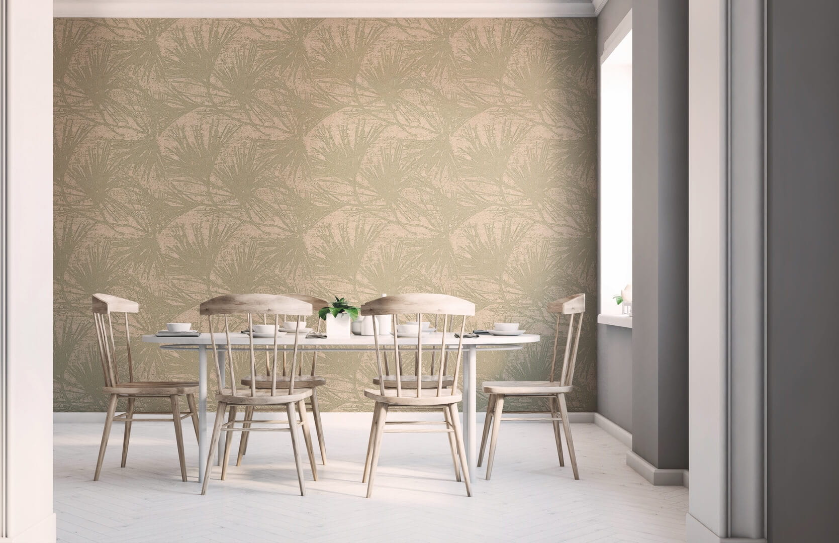 Tapeta tekstylna liście Texam Flowers LX502 Lux