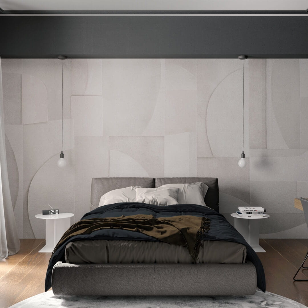 Tapeta geometryczna beton Inkiostro Bianco CENTURY INKLEDE2202 Light And Shadows