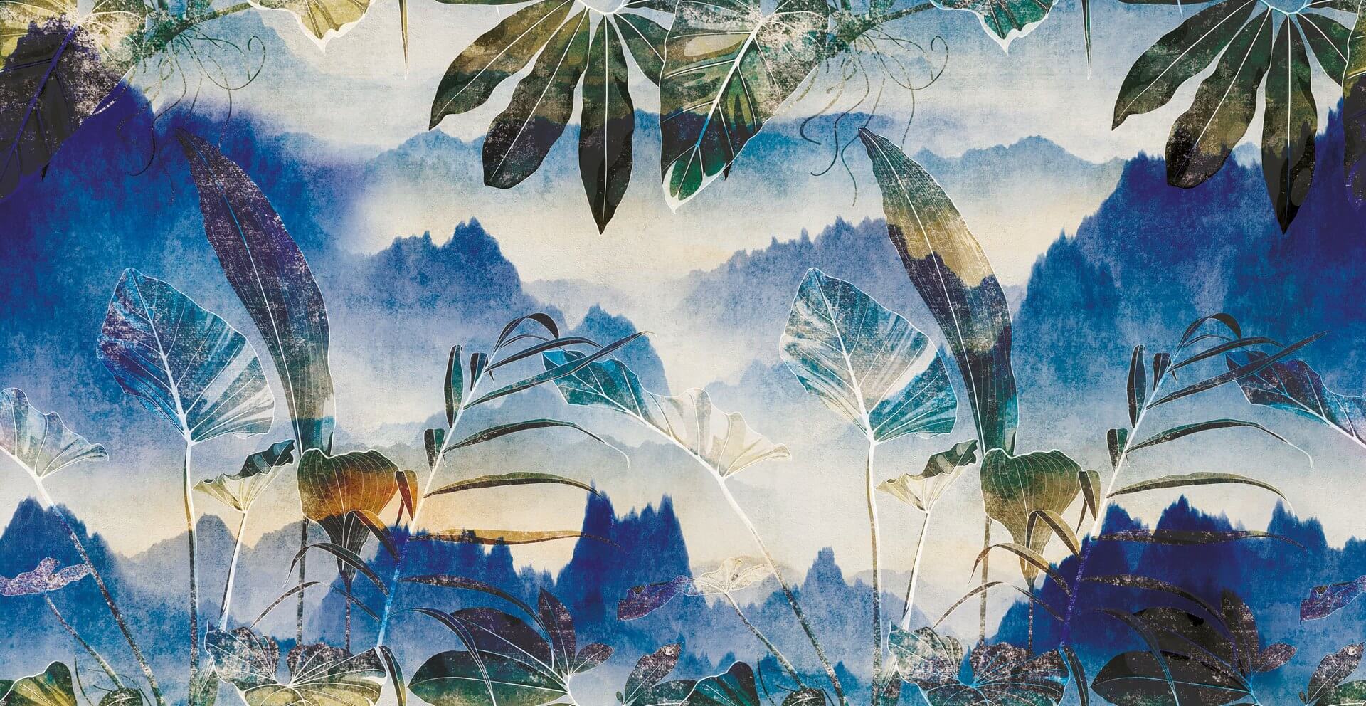 Tapeta tropikalne liście Inkiostro Bianco PENSIERO INKCPOO2202 Light And Shadows