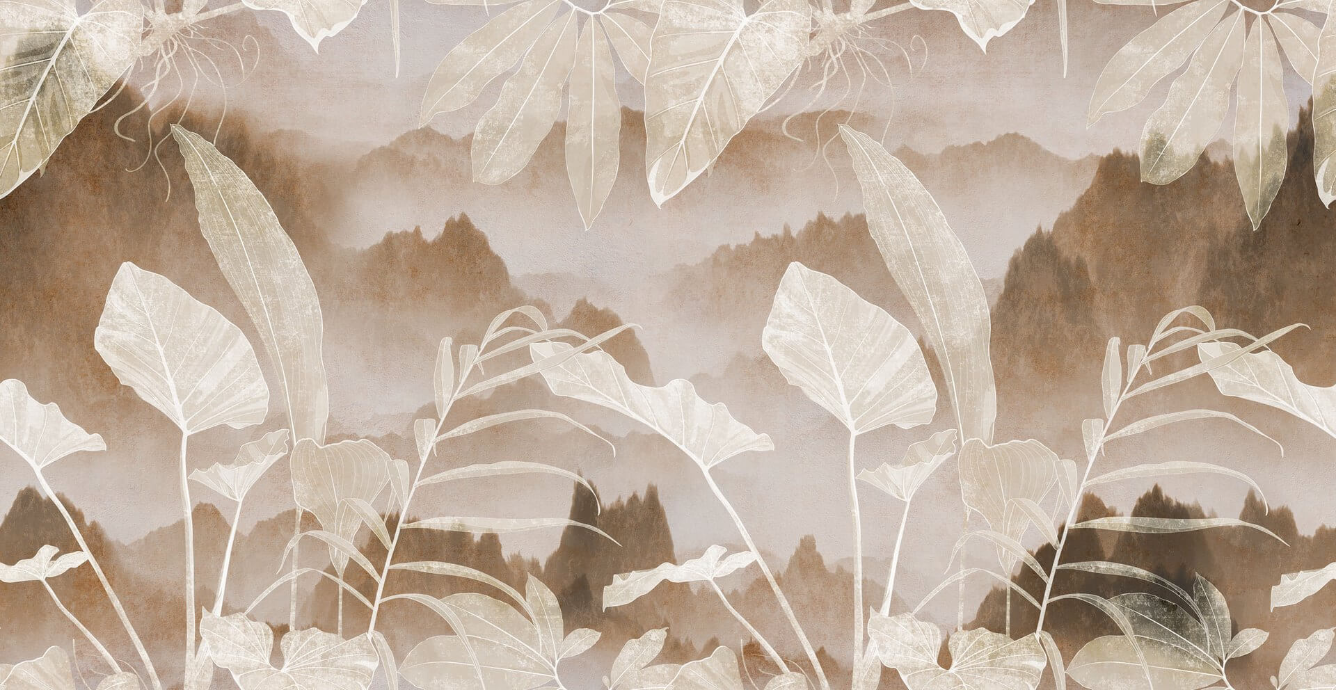 Tapeta tropikalne liście Inkiostro Bianco PENSIERO INKCPOO2203 Light And Shadows