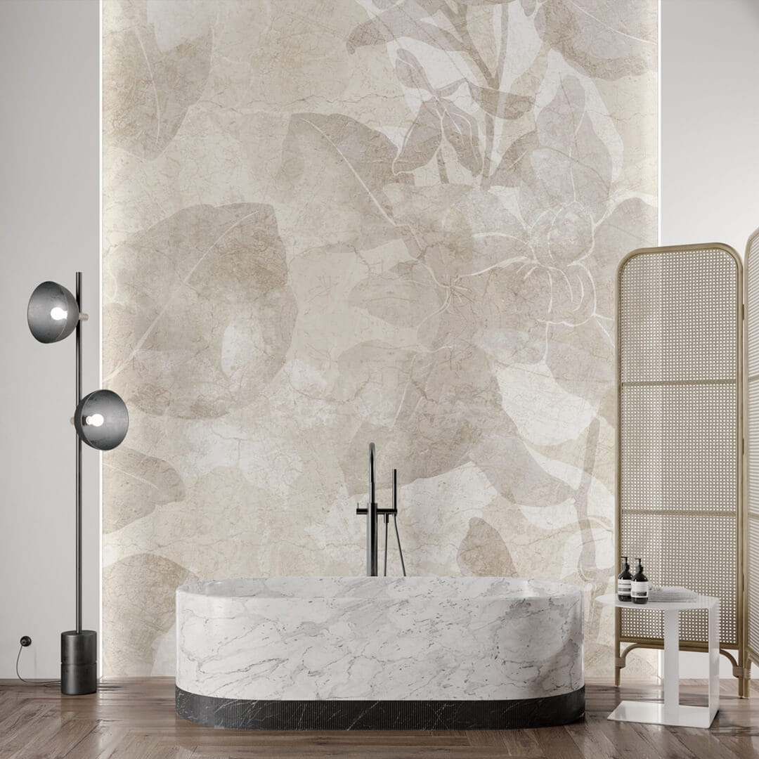 Tapeta kwiaty i liście Inkiostro Bianco WILD EDEN INKESRL2202 Light And Shadows