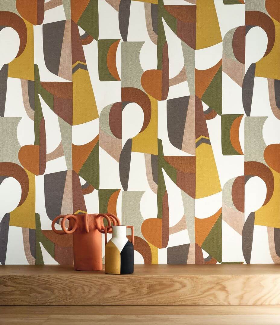 Tapeta geometryczna retro Casamance Assemblage 75460100 L'Atelier