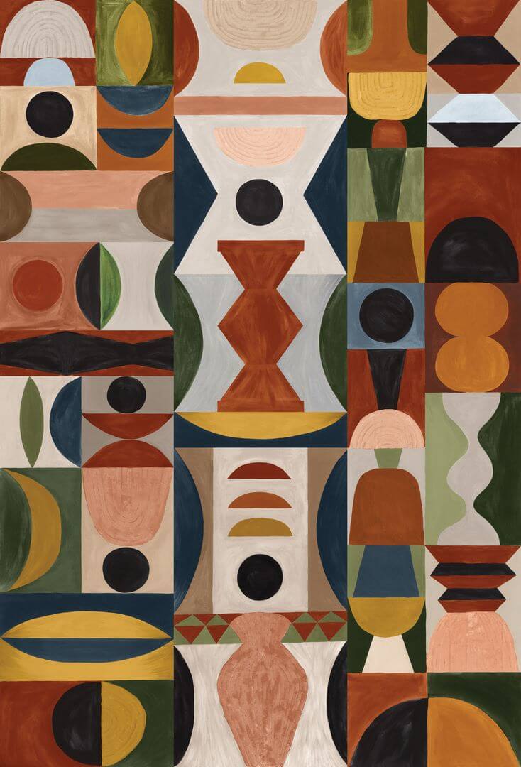 Mural geometryczny retro Casamance Modelage 75564078 L'Atelier