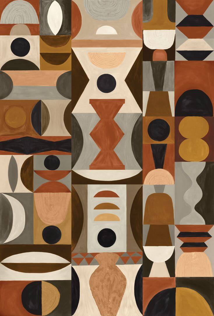 Mural geometryczny retro Casamance Modelage 75564180 L'Atelier