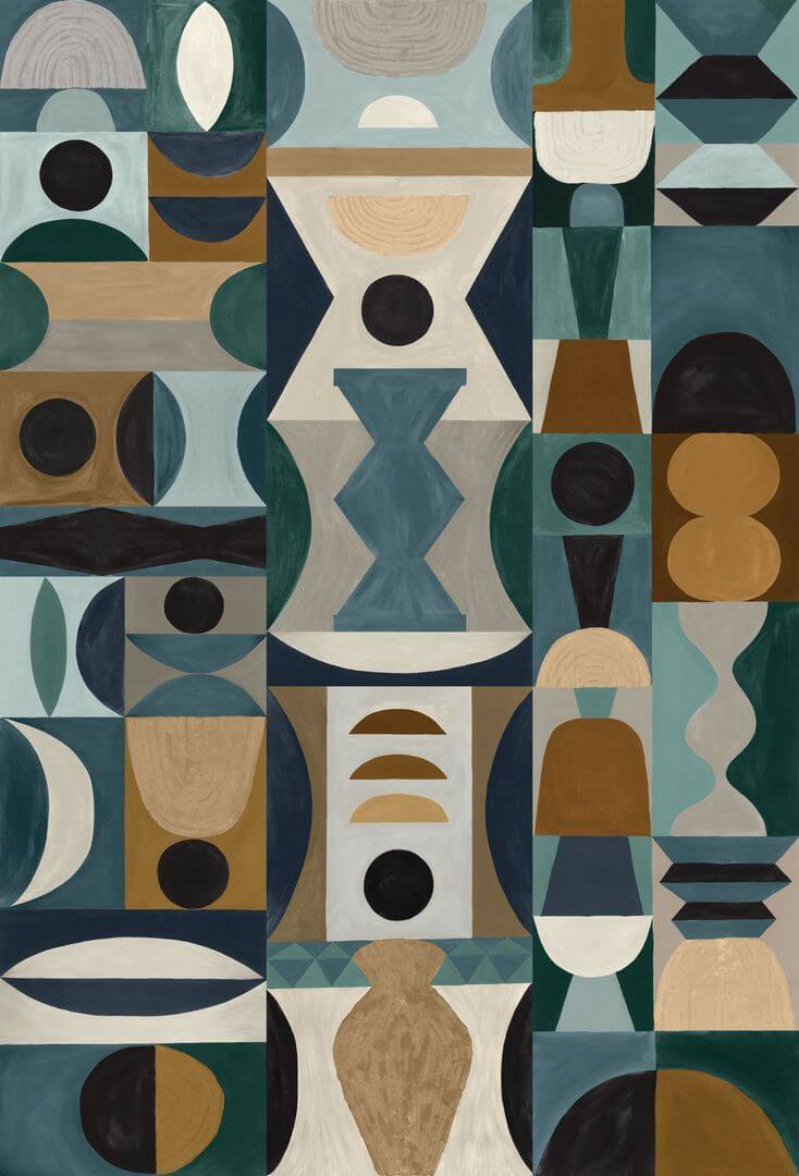 Mural geometryczny retro Casamance Modelage 75564282 L'Atelier